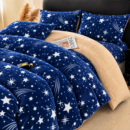Lenjerie de Pat Cocolino cu Blăniță Sherpa – Set 4 Piese, cod: SHPA36