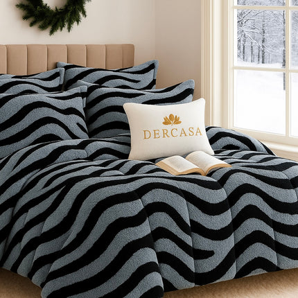 Set Premium Cocolino Zebra – Lenjerie Plușată cu Elastic (4 Piese), Cod: ZBC1
