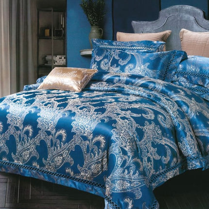 Set lenjerie de Lux jacquard, 6 piese, pat 2 persoane, Cod: JQK113