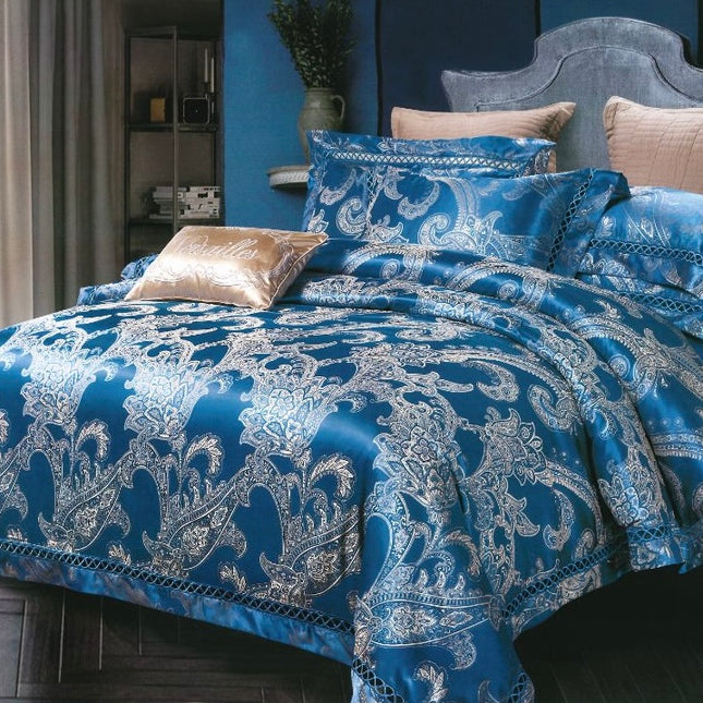 Set lenjerie de Lux jacquard, 6 piese, pat 2 persoane, Cod: JQK113
