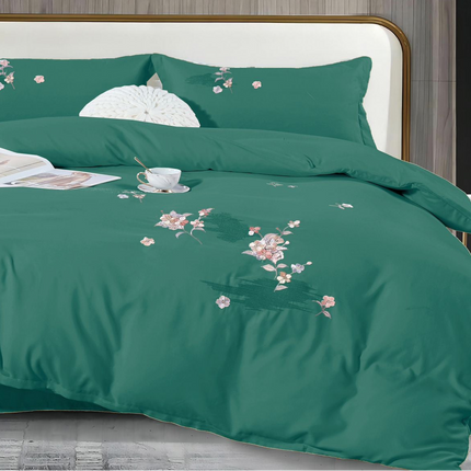 Lenjerie de Lux din Bumbac fin cu broderie 4 piese Cod: KH30