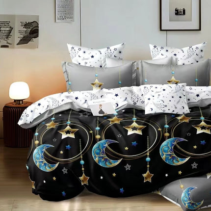 Lenjerie de Pat din Bumbac Satinat – 4 Piese | Confort și Eleganță |, Cod: TRY57
