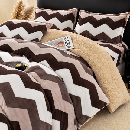 Lenjerie de Pat Cocolino cu Blăniță Sherpa – Set 4 Piese, cod: SHPA23