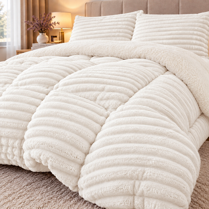 Pilotă Groasă și Pufoasă 200x230 cm cu 2 Fețe de Pernă – Set 3 Piese, Cod: ALS3