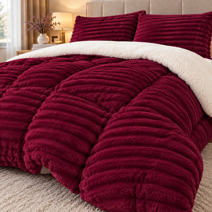 Pilotă Groasă și Pufoasă 200x230 cm cu 2 Fețe de Pernă – Set 3 Piese, Cod: ALS2