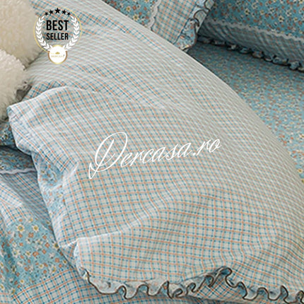 Lenjerie DELUXE din Bumbac Soft Touch cu volănașe Cod: FB7