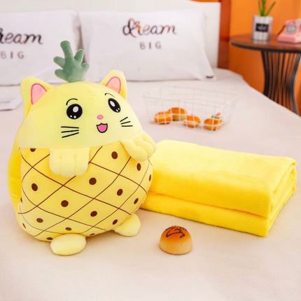 Set pătură și pernă de pluș Ananas