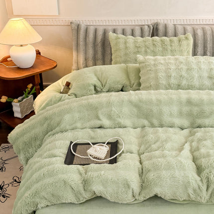 Set de Lux din blană de iepure artificială, 4 piese, Cod: BYK2