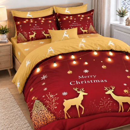 Lenjerie de Pat Festivă – Set 6 Piese, bumbac finet, 200x230 cm, Cod: CHXM2