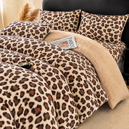 Lenjerie de Pat Cocolino cu Blăniță Sherpa – Set 4 Piese, cod: SHPA40