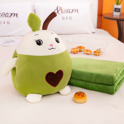 Set pătură și pernă de pluș Avocado