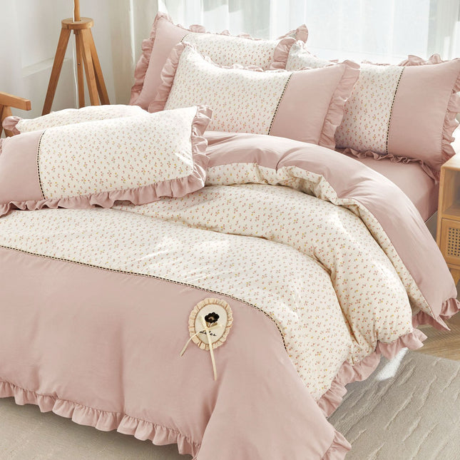 Lenjerie DELUXE din Bumbac Soft Touch cu volănașe Cod: FB85