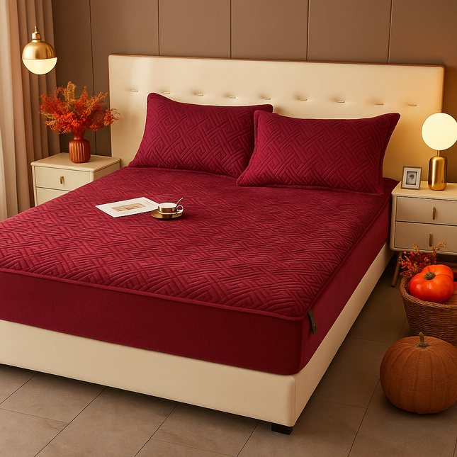 Husă / Topper saltea cu elastic+două feţe de pernă 160x200 cm Cod: TPF5