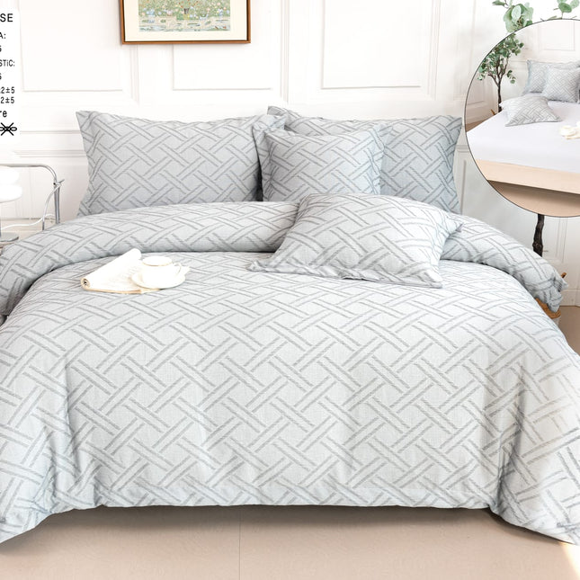 Lenjerie Deluxe Relief, Bumbac+In, grofate, 6 piese, cearșaf cu elastic DRG15