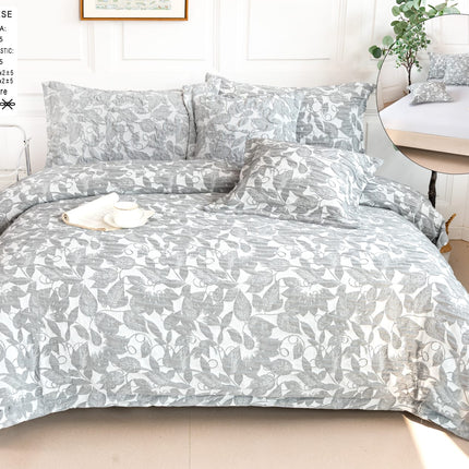 Lenjerie Deluxe Relief, Bumbac+In, grofate, 6 piese, cearșaf cu elastic DRG17