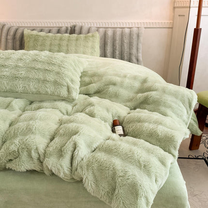 Set de Lux din blană de iepure artificială, 4 piese, Cod: BYK2