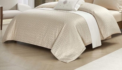 Set lenjerie de Lux jacquard, 4 piese, pat 2 persoane, cearșaf cu elastic Cod: JQC4