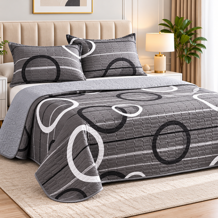 Cuvertură Pat Matrimonial, 3 Piese, 230x250 cm, Design Modern, Cod: PTC3