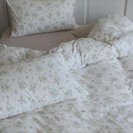 Lenjerie elastică premium din bumbac tricot – Design botanic, 4 piese, Cod: CTN26
