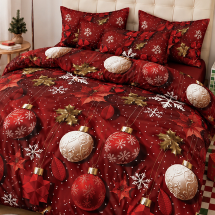 Lenjerie de Pat Premium Crăciun, 6 Piese – Colecția Christmas Magic, Cod: XMS13