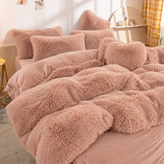 Lenjerie de Pat Premium Fluffy Cocolino, 6 Piese, Pat Dublu, Cod: E-FFY5