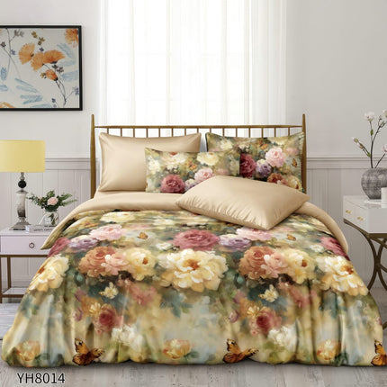 Lenjerie Luxury din Satin, 4 piese, cearșaf cu elastic, Cod: SLX34