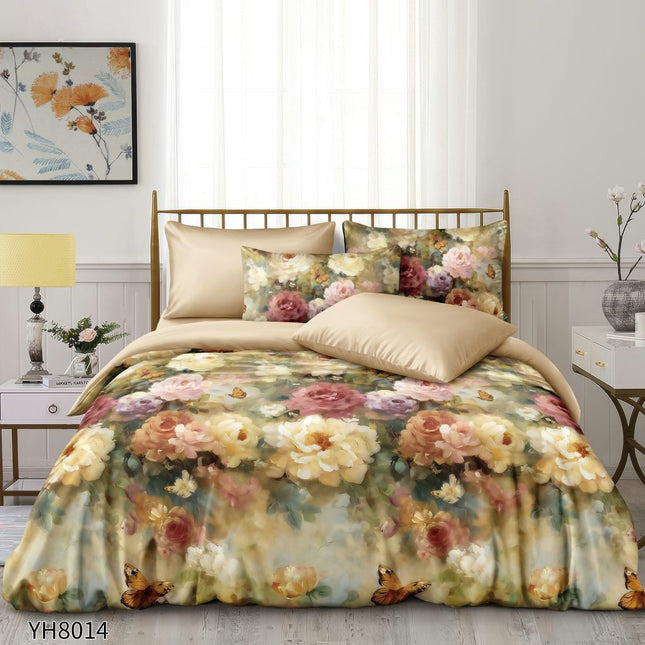 Lenjerie Luxury din Satin, 4 piese, cearșaf cu elastic, Cod: SLX34