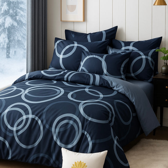 Lenjerie de Pat 6 Piese din Finet Moale cu Elastic, Cod: LNA38