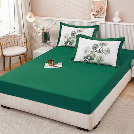 Husa de pat cu elastic din Bumbac fin + 2 Fete de Perna, Pat 2 Persoane -Cod: DER121