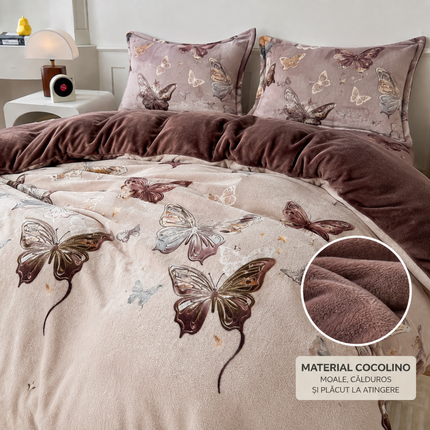 Lenjerie de pat Cocolino Premium – Set 4 piese | Moale și pufoasă, husă cu elastic, Cod: SCM9