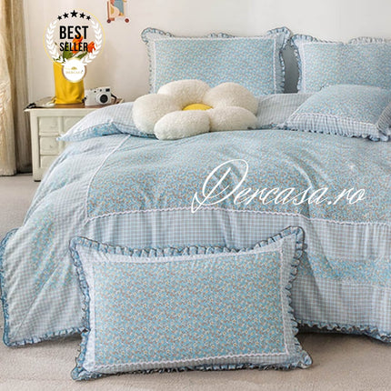 Lenjerie DELUXE din Bumbac Soft Touch cu volănașe Cod: FB7