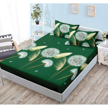 Husă de pat cu elastic din Bumbac Finet + 2 Fețe de Pernă, 160x200, Cod: DRM63