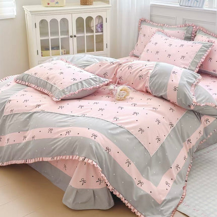 Lenjerie DELUXE din Bumbac Soft Touch cu volănașe Cod: FB63