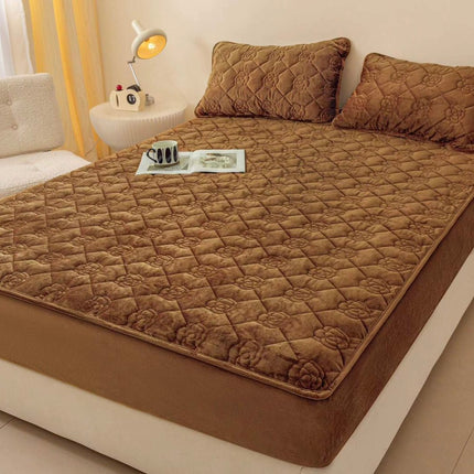 •Husă / Topper saltea cu elastic, maro,  180x200 cm, Cod: TPY808