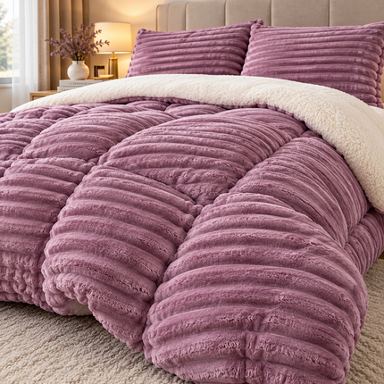 Pilotă Groasă și Pufoasă 200x230 cm cu 2 Fețe de Pernă – Set 3 Piese, Cod: ALS4