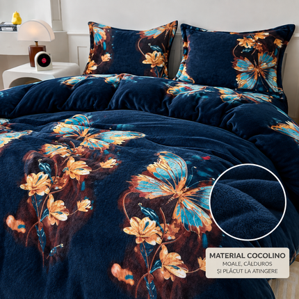 Lenjerie de pat Cocolino Premium – Set 4 piese | Moale și pufoasă, husă cu elastic, Cod: SCM10