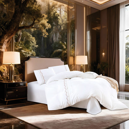 Set de Pat Luxury „Dantelă” și “Broderie”– P-H-001 Alb