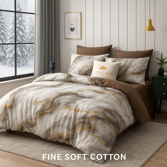 Lenjerie de Pat 6 Piese din Finet Moale cu Elastic, Cod: LNA37