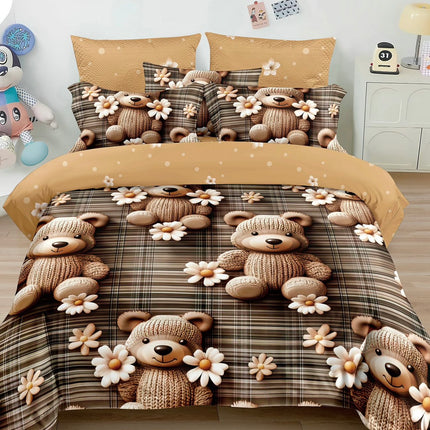 Lenjerie Premium cu efect panoramic 5D, cearșaf cu elastic, Cod: CDC-23