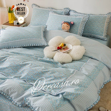 Lenjerie DELUXE din Bumbac Soft Touch cu volănașe Cod: FB7