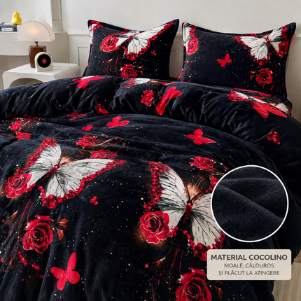 Lenjerie de pat Cocolino Premium – Set 4 piese | Moale și pufoasă, husă cu elastic, Cod: SCM7