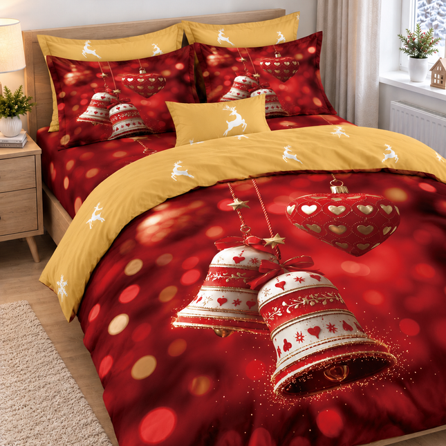 Lenjerie de Pat Festivă – Set 6 Piese, bumbac finet, 200x230 cm, Cod: CHXM12