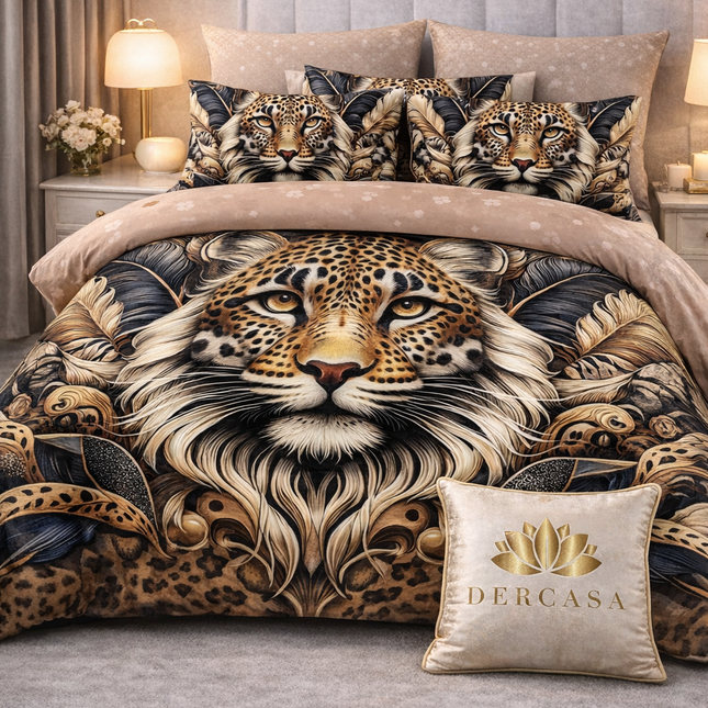 Lenjerie Premium cu efect panoramic 5D, cearșaf cu elastic, Cod: CDC-61