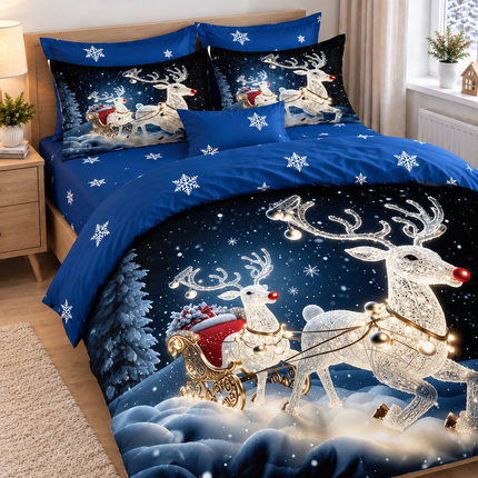 Lenjerie de Pat Festivă – Set 6 Piese, bumbac finet, 200x230 cm, Cod: CHXM13