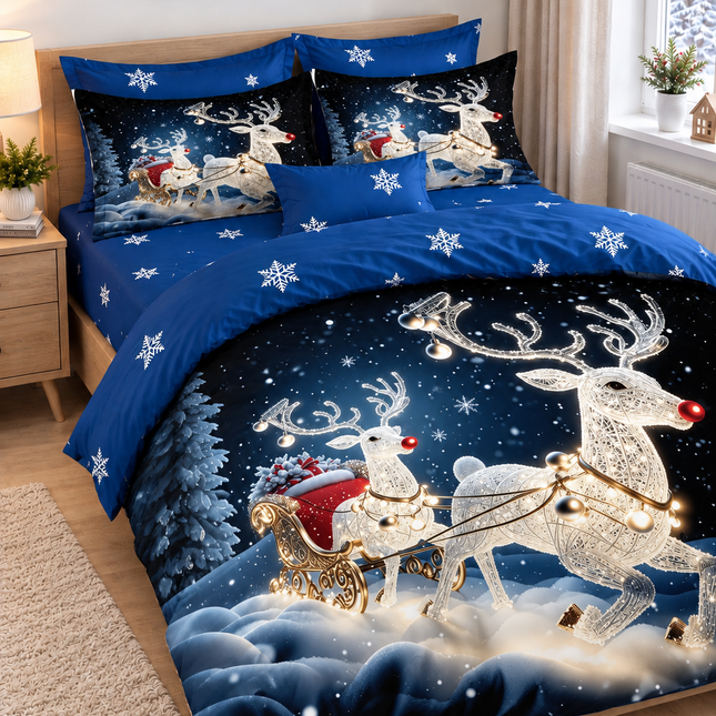Lenjerie de Pat Festivă – Set 6 Piese, bumbac finet, 200x230 cm, Cod: CHXM13