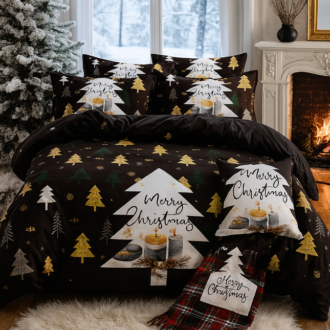 Lenjerie de pat cu motive de Craciun 6 piese Cod: CCY3