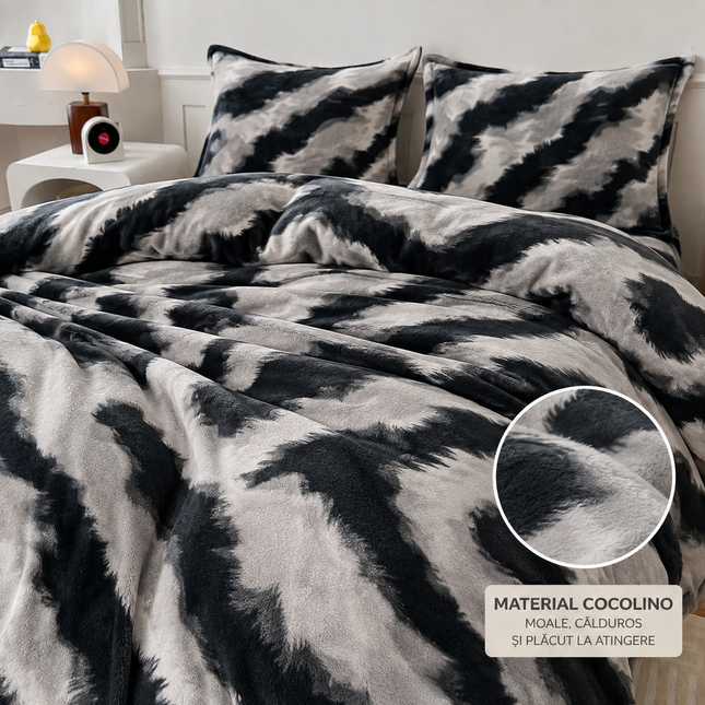 Lenjerie de pat Cocolino Premium – Set 4 piese | Moale și pufoasă, husă cu elastic, Cod: SCM6