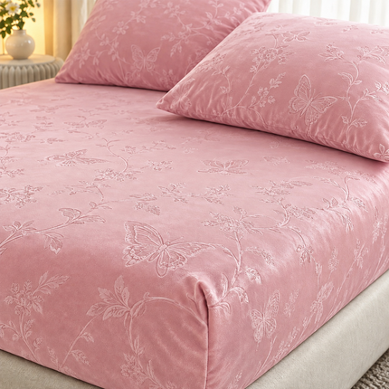 Husă de Pat Premium din Catifea Fină, cu Elastic + 2 Fețe de Pernă, Cod: VLX6