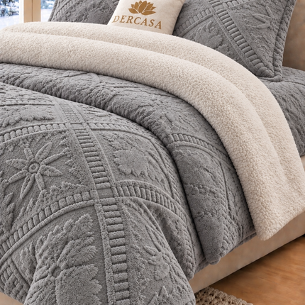 Lenjerie de Pat Cocolino cu Blăniță Sherpa – Set 4 Piese, cod: BPA58
