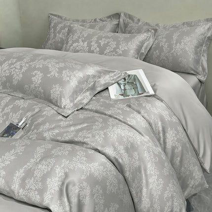 Set lenjerie de Lux jacquard, 6 piese, pat 2 persoane,cearșaf cu elastic, Cod: JQY35